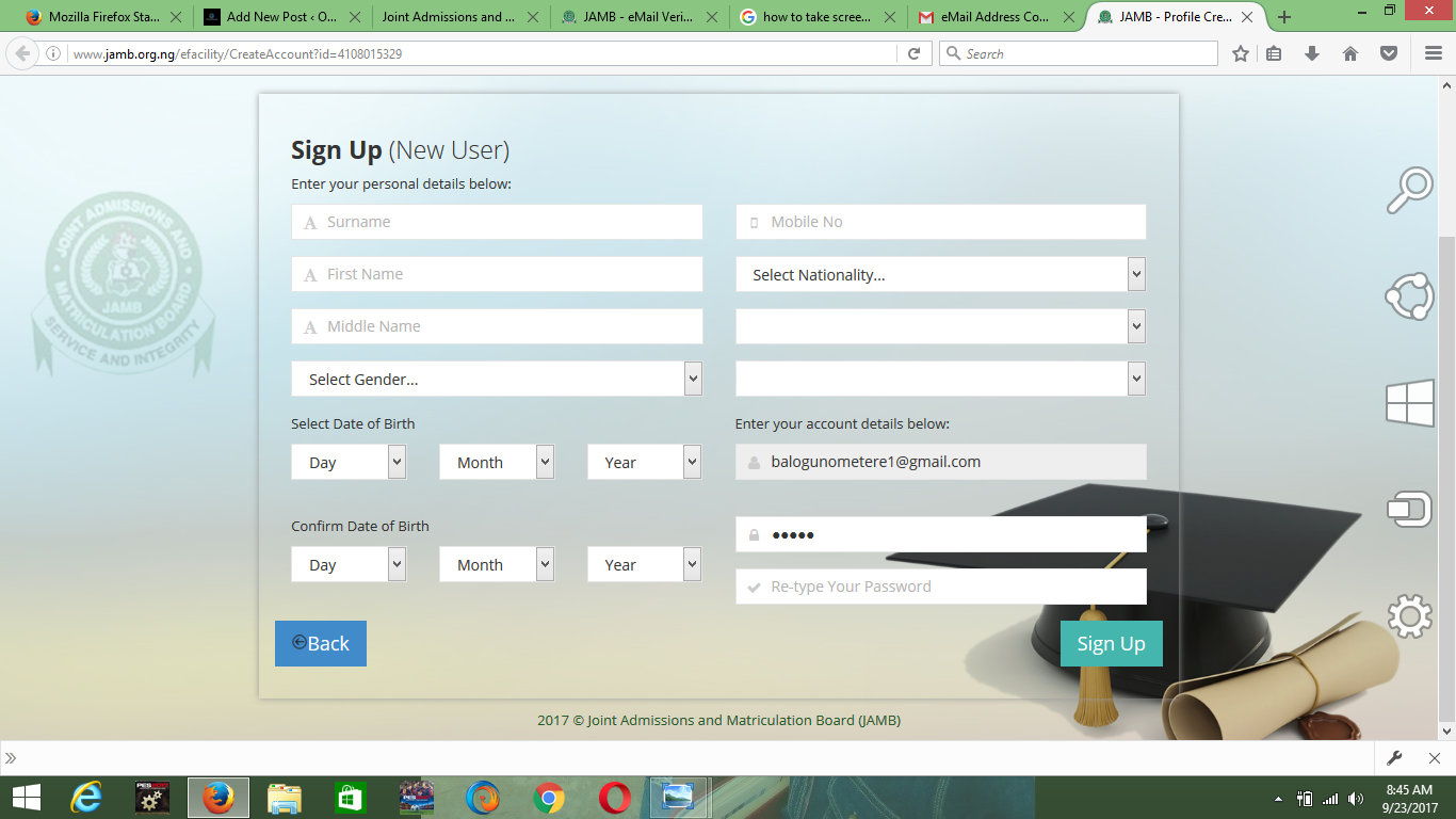 Jamb profile creation 2024 2025 jamb ng jamb profile creation