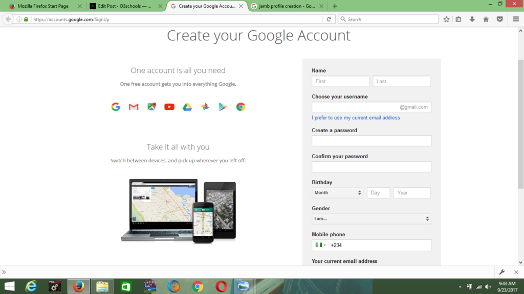 Easily Create GMAIL Account For JAMB Profile Creation 2022 In 3minutes