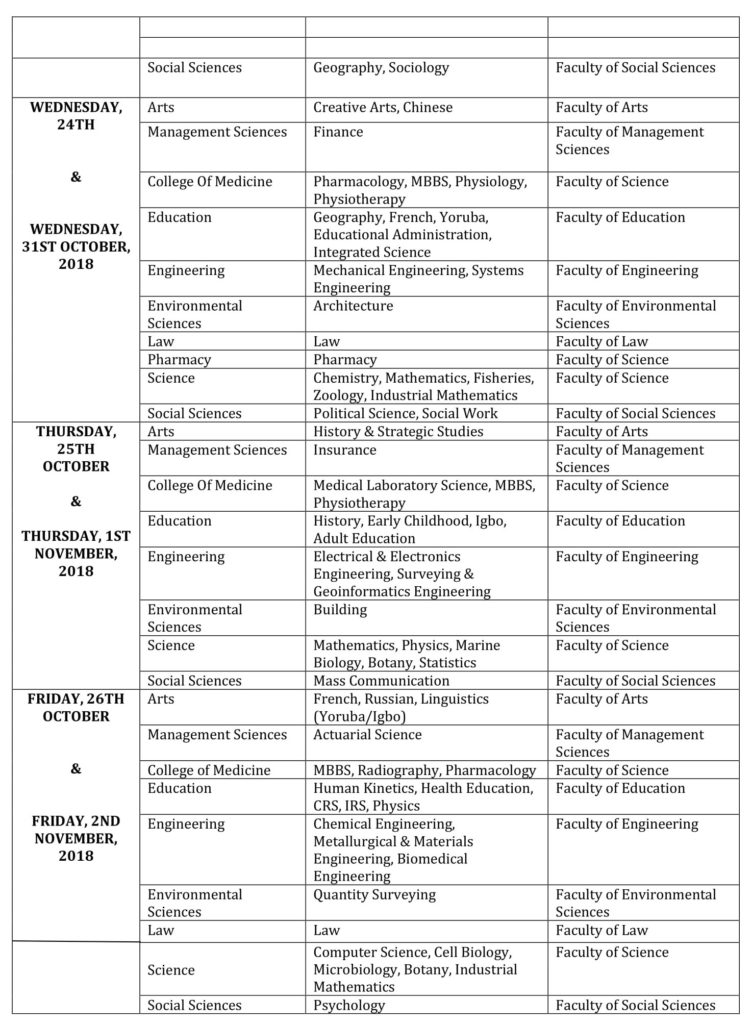 UNILAG Admission List 2019/2020 |1st, 2nd, 3rd & 4th Batches