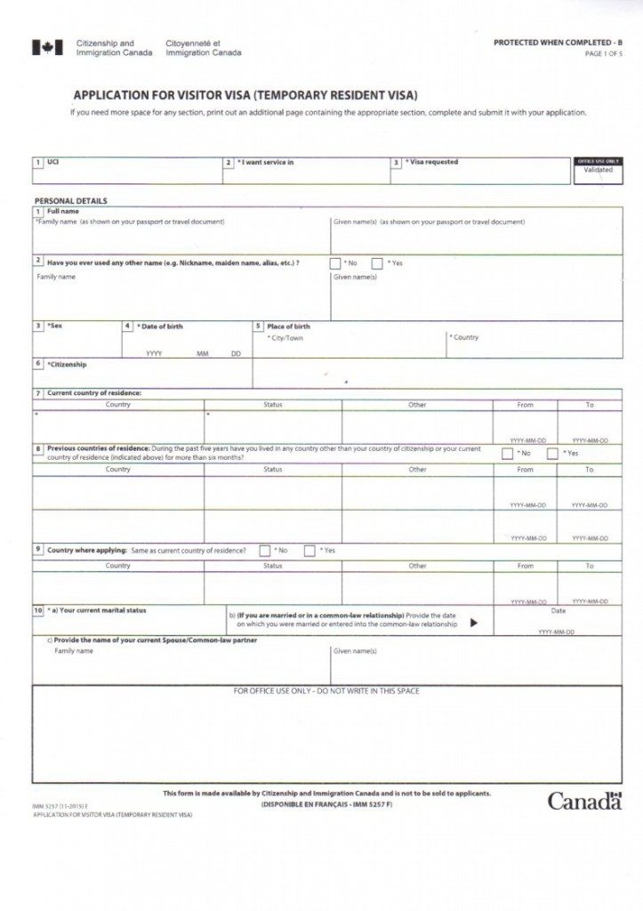 Canada Visa application form 2023/2024 canada free visa application