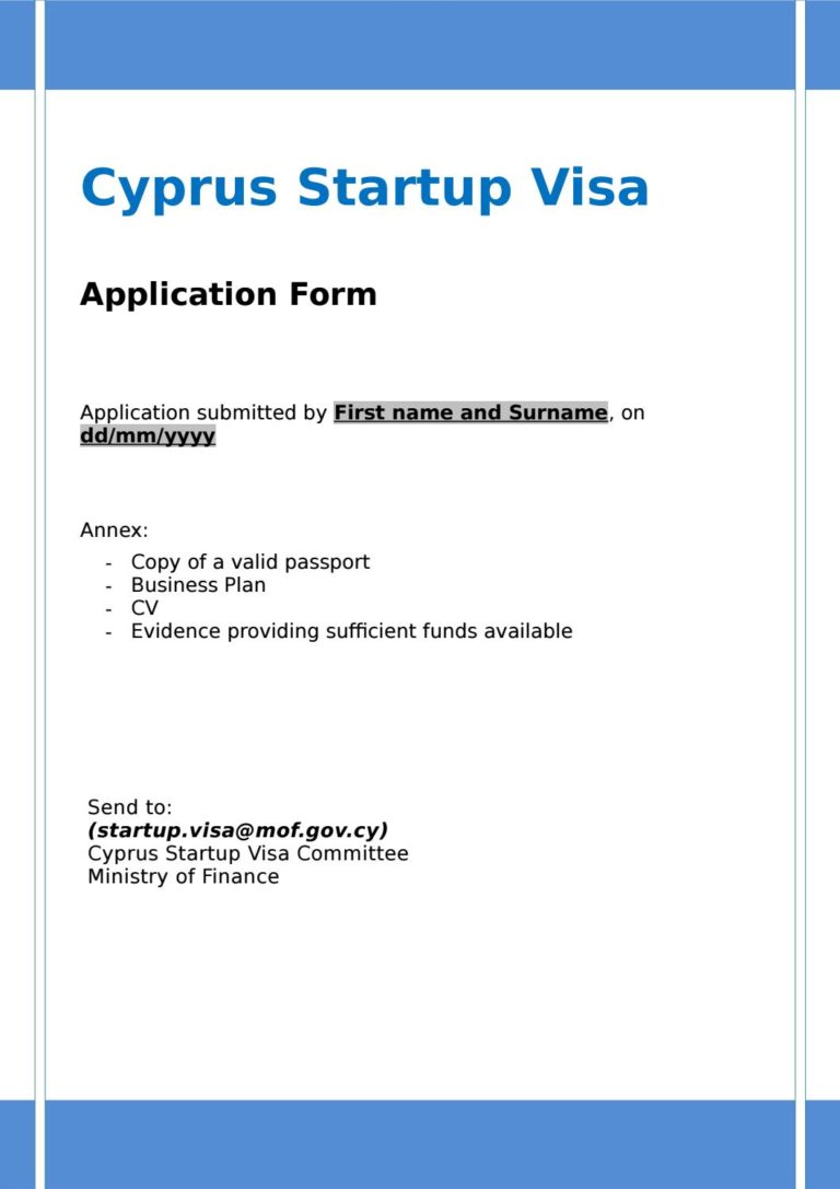 Cyprus Visa Application Form 2024 2025 Cyprus Free Visa Application 2024