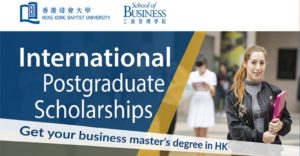 International Postgraduate Scholarship At HKBU School Of Business In USA