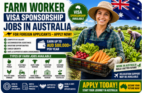 Farm Worker Visa Sponsorship Jobs in Australia
