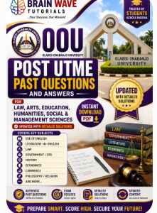 OOU Post UTME Past Questions and Answers PDF for Law, Arts, Education, Social & Management Sciences