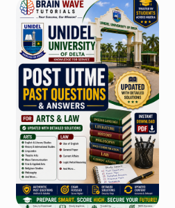 UNIDEL Post UTME Past Questions and Answers PDF for Law and Arts