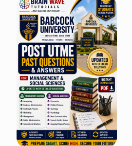 Babcock University Post UTME Past Questions and Answers PDF for Management and Social Sciences